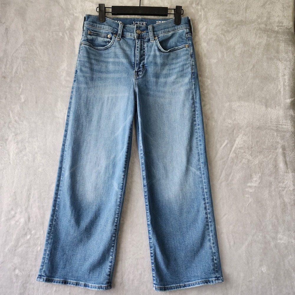 J.Crew Jeans Womens Size 26 Petite Slim Wide High Rise Stretch Eagle Wash 26P